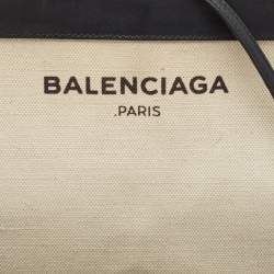 Balenciaga Black/Beige Canvas Pochette Crossbody Bag