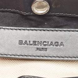 Balenciaga Black/Beige Canvas Pochette Crossbody Bag