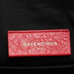 Pre Owned Balenciaga Red Leather Papier Clutch