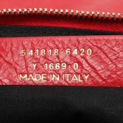 Pre Owned Balenciaga Red Leather Papier Clutch
