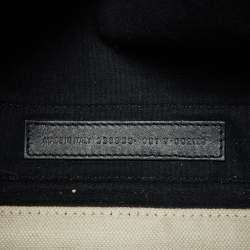 Pre Owned Balenciaga Off White/Black Canvas and Leather Small Cabas Tote