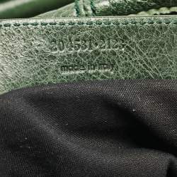 Pre Owned Balenciaga Green Leather Brogues Voyage Weekender Bag