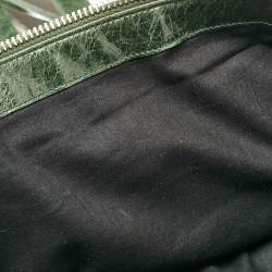 Pre Owned Balenciaga Green Leather Brogues Voyage Weekender Bag