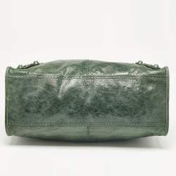 Pre Owned Balenciaga Green Leather Brogues Voyage Weekender Bag