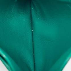 Balenciaga Green Croc Embossed Leather Card Holder