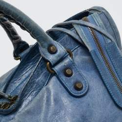 Pre Owned Balenciaga Blue Leather RH Classic City Tote