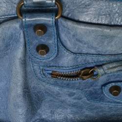 Pre Owned Balenciaga Blue Leather RH Classic City Tote