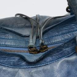 Pre Owned Balenciaga Blue Leather RH Classic City Tote