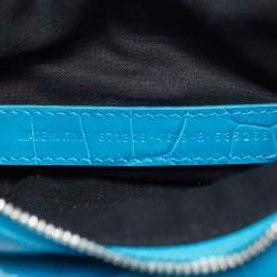 Pre Owned Balenciaga Blue Croc Embossed Leather XS Le Cagole Shoulder Bag