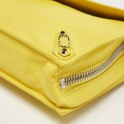 Balenciaga Jaune Soleil Leather Zip Papier Clutch