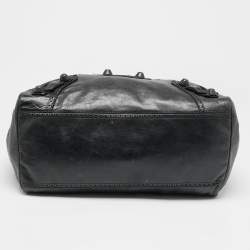 Pre Owned Balenciaga Dark Grey Leather Giant Brogues Midday Bag