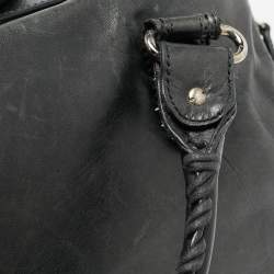 Pre Owned Balenciaga Dark Grey Leather Giant Brogues Midday Bag