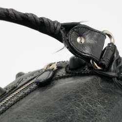 Pre Owned Balenciaga Dark Grey Leather Giant Brogues Midday Bag