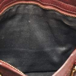 Pre Owned Balenciaga Burgundy Leather Mini RGH City Tote