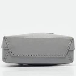Pre Owned Balenciaga Grey/Black Leather Shopping Phone Holder Crossbody Bag