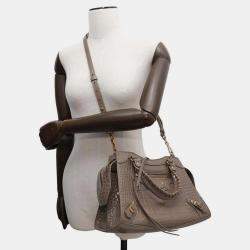 مملوكة مسبقًا Balenciaga Beige Embossed Leather Neo Classic City Small bag