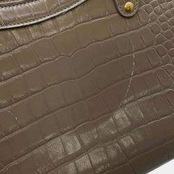 مملوكة مسبقًا Balenciaga Beige Embossed Leather Neo Classic City Small bag