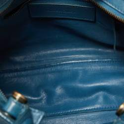 Pre Owned Balenciaga Blue Leather Blackout City Tote