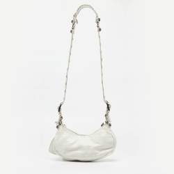 مملوكة مسبقًا Balenciaga White Leather XS Le Cagole Shoulder Bag