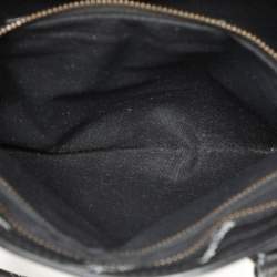 Pre Owned Balenciaga Black Leather All Over Logo Print Classic Small City RH Tote