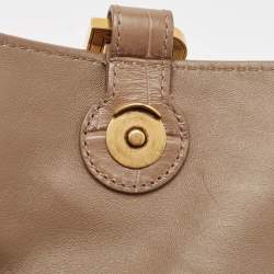 مملوكة مسبقًا Balenciaga Beige Croc Embossed Leather Small Crush Shoulder Bag