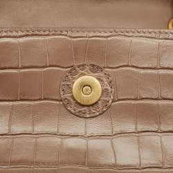 مملوكة مسبقًا Balenciaga Beige Croc Embossed Leather Small Crush Shoulder Bag