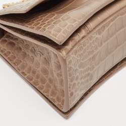 مملوكة مسبقًا Balenciaga Beige Croc Embossed Leather Small Crush Shoulder Bag