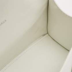 Pre Owned Balenciaga White Leather XS Hourglass Top Handle Bag