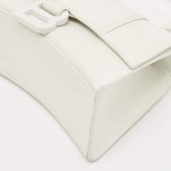 Pre Owned Balenciaga White Leather XS Hourglass Top Handle Bag