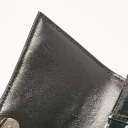 Pre Owned Balenciaga Black Croc Embossed Leather XS Embellished Hourglass Top Handle Bag