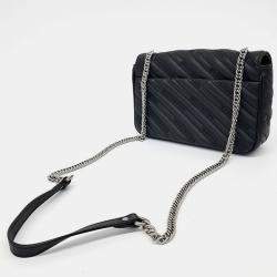 Pre Owned Balenciaga Black Leather chain BB round shoulder bag