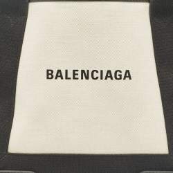 Balenciaga Black/Off White Canvas and Leather Small Cabas Tote