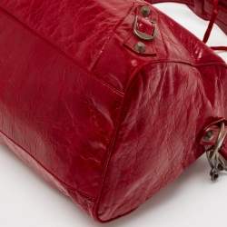 Pre Owned Balenciaga Red Leather RH Twiggy Bag