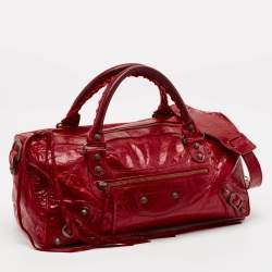 Pre Owned Balenciaga Red Leather RH Twiggy Bag