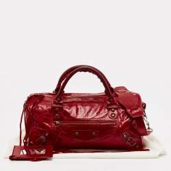 Pre Owned Balenciaga Red Leather RH Twiggy Bag
