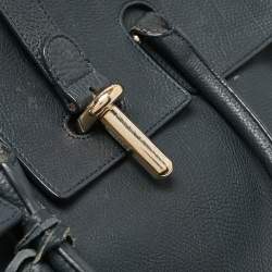 Balenciaga Navy Blue Leather Tube Clasp Top Handle Bag