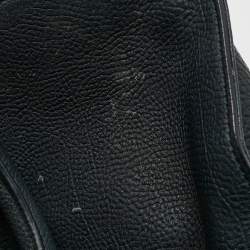 Balenciaga Navy Blue Leather Tube Clasp Top Handle Bag