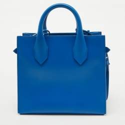 Pre Owned Balenciaga Blue Leather Mini All Afternoon Tote