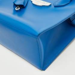 Pre Owned Balenciaga Blue Leather Mini All Afternoon Tote