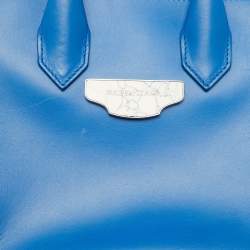 Pre Owned Balenciaga Blue Leather Mini All Afternoon Tote