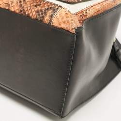 Balenciaga Tricolor Canvas and Python Padlock All Afternoon Tote