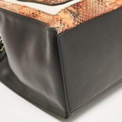 Balenciaga Tricolor Canvas and Python Padlock All Afternoon Tote