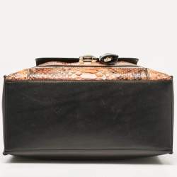 Balenciaga Tricolor Canvas and Python Padlock All Afternoon Tote