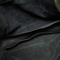 Pre Owned Balenciaga Black/Olive Green Leather A5 Papier Tote