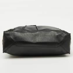 Pre Owned Balenciaga Black/Olive Green Leather A5 Papier Tote