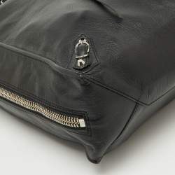 Pre Owned Balenciaga Black/Olive Green Leather A5 Papier Tote