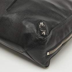 Pre Owned Balenciaga Black/Olive Green Leather A5 Papier Tote