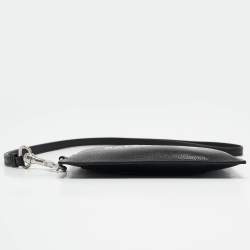 Pre Owned Balenciaga Black Leather Card Holder Pouch