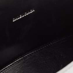 Pre Owned Balenciaga Silver Croc Embossed Patent Leather XS Hourglass Top Handle Bag