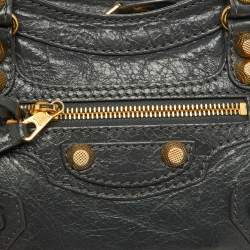 Pre Owned Balenciaga Grey Leather RGH Mini Classic City Bag